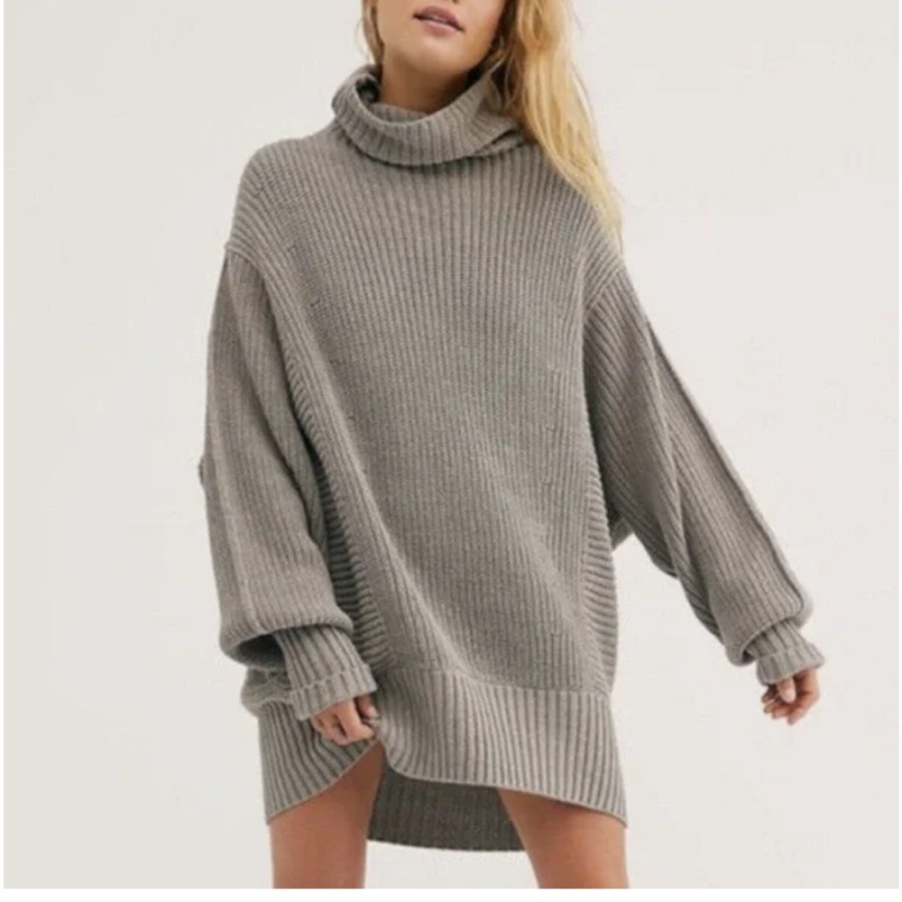 Free People Dresses Free People  Grey ribbed sweater dress
